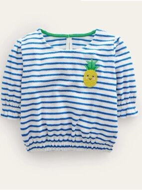 Mini Boden embroidered toweling top